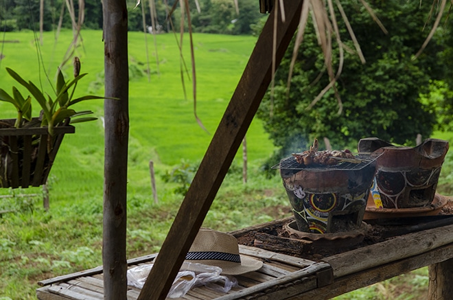 Grillplatz mit Kalbsnacken